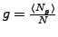 $g = \frac{\langle N_{g} \rangle}{N} $