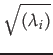 $\displaystyle \sqrt{{(\lambda_i )}}$